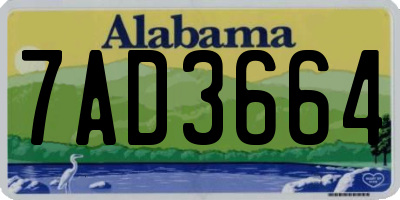 AL license plate 7AD3664