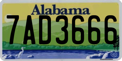 AL license plate 7AD3666
