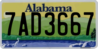 AL license plate 7AD3667