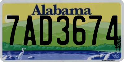 AL license plate 7AD3674