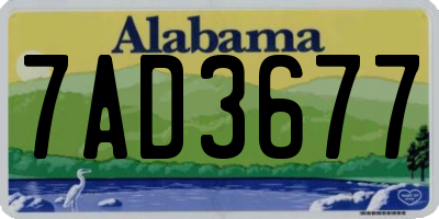 AL license plate 7AD3677