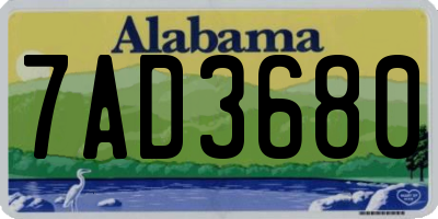 AL license plate 7AD3680