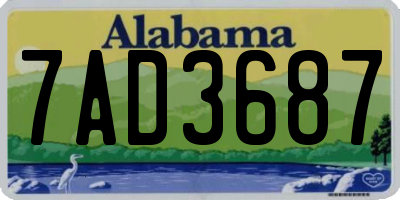 AL license plate 7AD3687