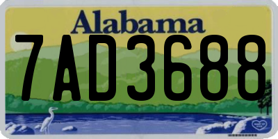AL license plate 7AD3688