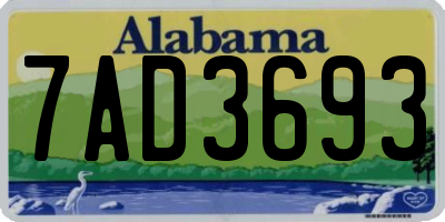 AL license plate 7AD3693