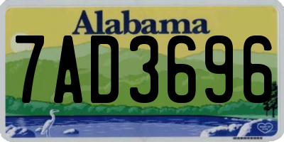 AL license plate 7AD3696