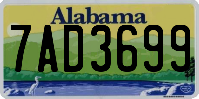 AL license plate 7AD3699