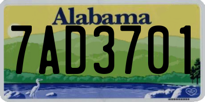 AL license plate 7AD3701
