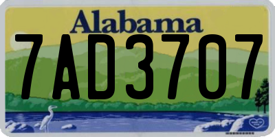 AL license plate 7AD3707