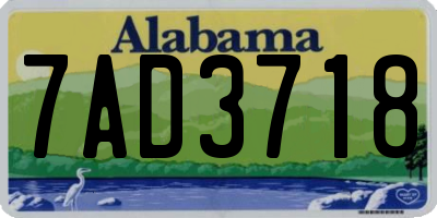 AL license plate 7AD3718