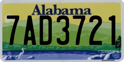 AL license plate 7AD3721