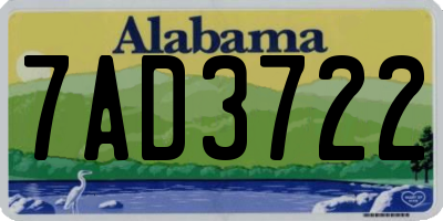 AL license plate 7AD3722