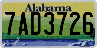 AL license plate 7AD3726