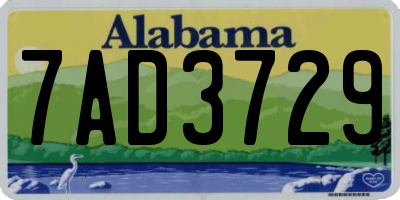 AL license plate 7AD3729