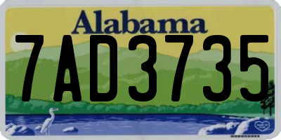 AL license plate 7AD3735