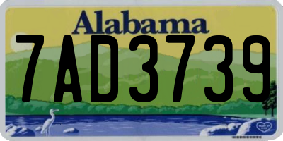 AL license plate 7AD3739