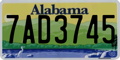 AL license plate 7AD3745