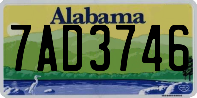 AL license plate 7AD3746