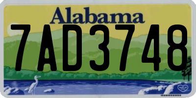 AL license plate 7AD3748