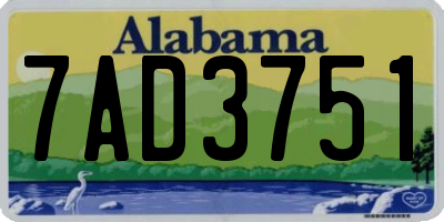 AL license plate 7AD3751