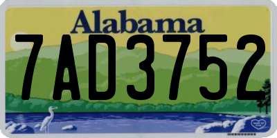 AL license plate 7AD3752