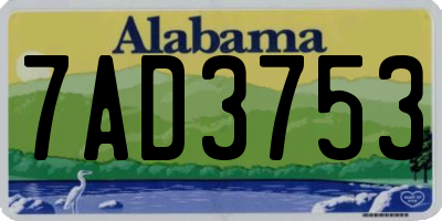 AL license plate 7AD3753