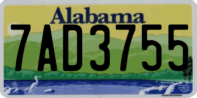 AL license plate 7AD3755