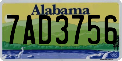 AL license plate 7AD3756