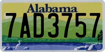 AL license plate 7AD3757