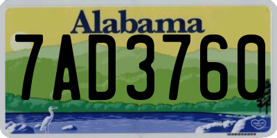 AL license plate 7AD3760