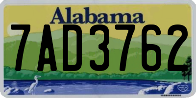 AL license plate 7AD3762