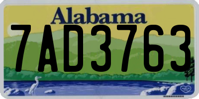 AL license plate 7AD3763