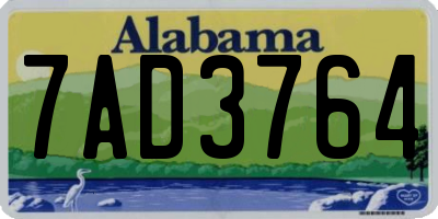 AL license plate 7AD3764