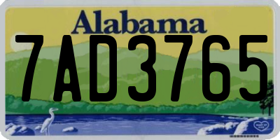 AL license plate 7AD3765