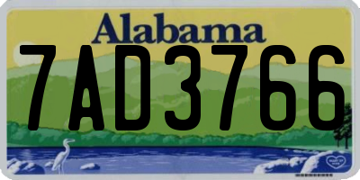 AL license plate 7AD3766