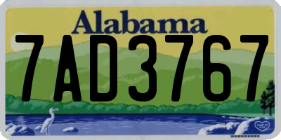 AL license plate 7AD3767