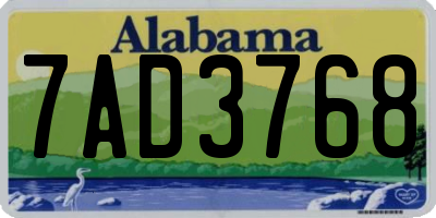 AL license plate 7AD3768