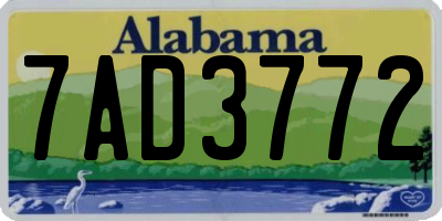 AL license plate 7AD3772
