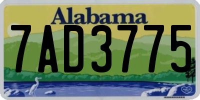 AL license plate 7AD3775