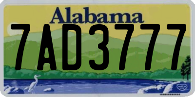 AL license plate 7AD3777