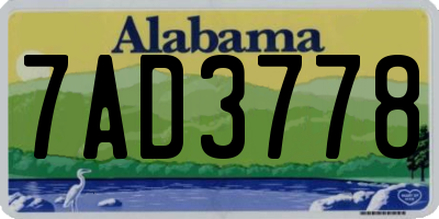AL license plate 7AD3778