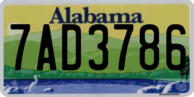 AL license plate 7AD3786