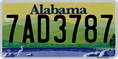 AL license plate 7AD3787