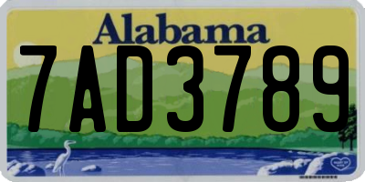 AL license plate 7AD3789