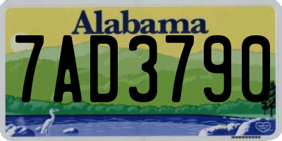 AL license plate 7AD3790