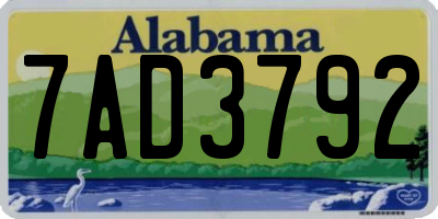 AL license plate 7AD3792