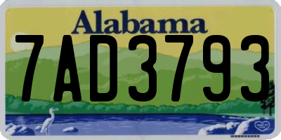AL license plate 7AD3793