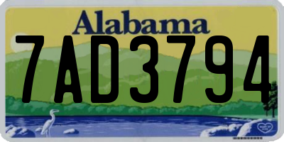 AL license plate 7AD3794