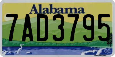 AL license plate 7AD3795