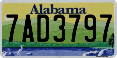 AL license plate 7AD3797